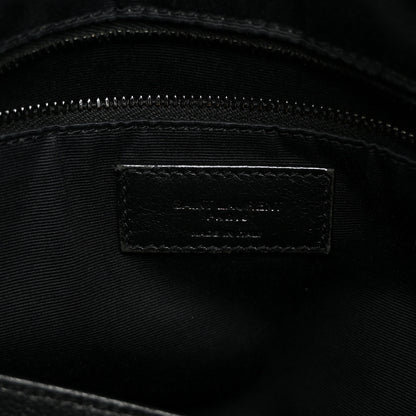 Saint Laurent Calfskin Crocodile Embossed Monogram Medium Niki Shopping Bag Black 6 of 11