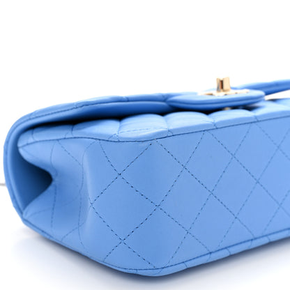 Chanel Lambskin Quilted Mini Top Handle Rectangular Flap Blue 9 of 10