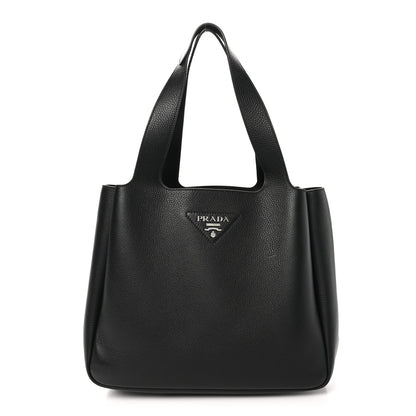 Prada Vitello Daino Soft Medium Dynamique Tote Black 1 of 9