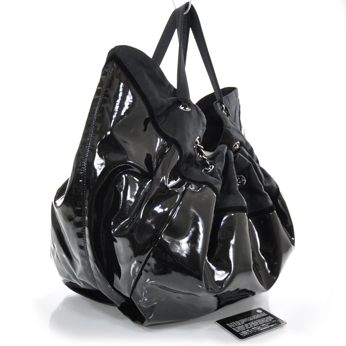 Vinyl Stretch Spirit Large Cabas Tote Black