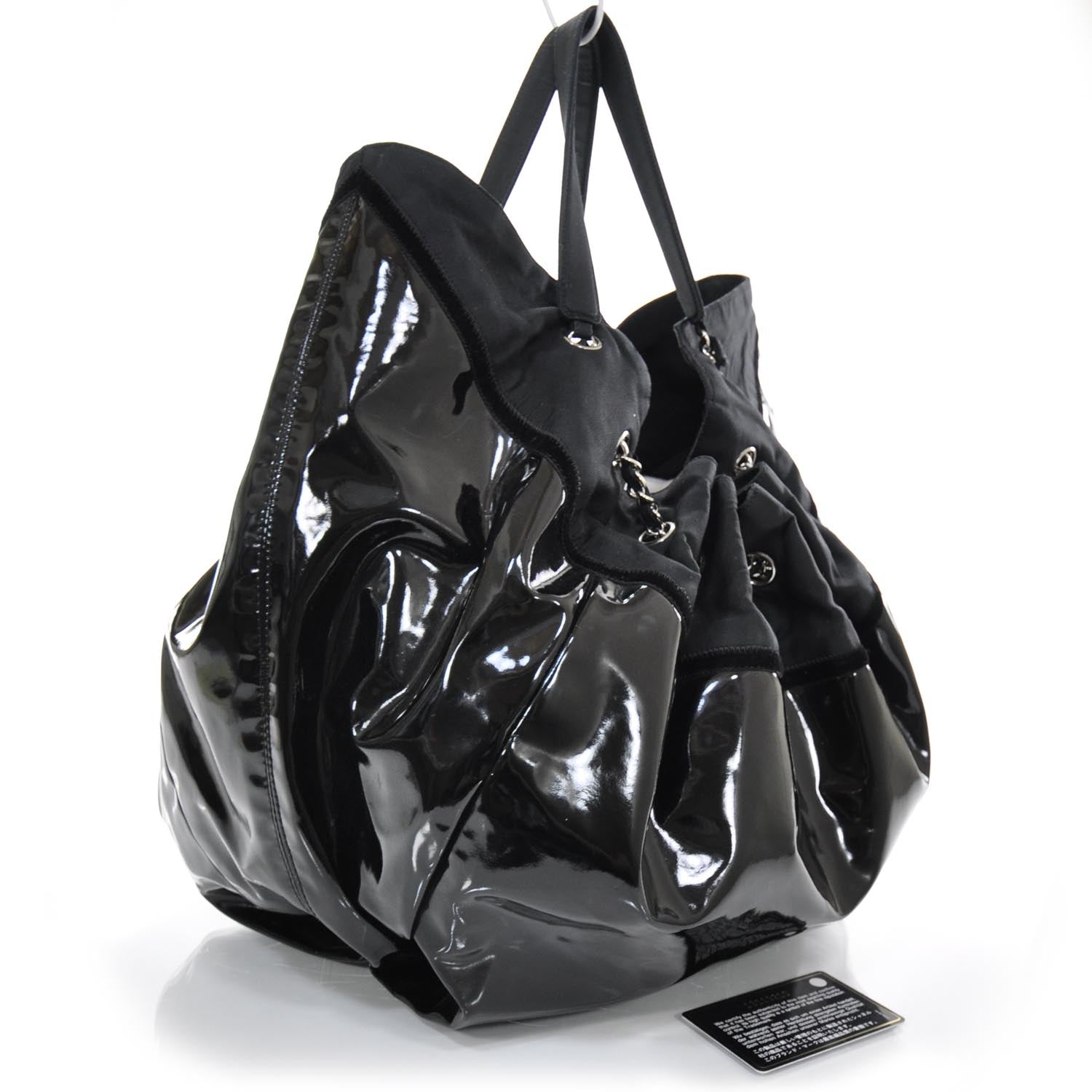 Chanel Vinyl Stretch Spirit Large Cabas Tote Black 2 of 9