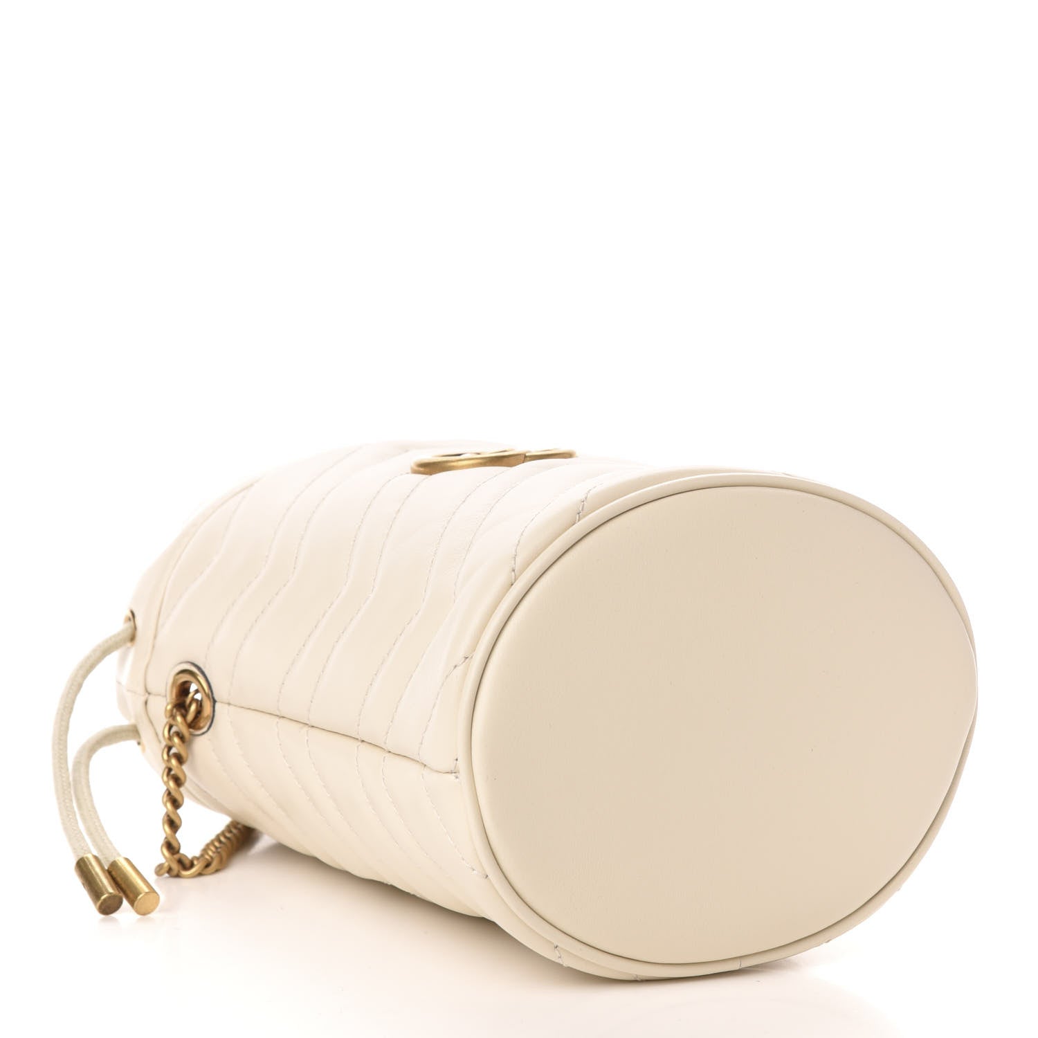 Gucci Calfskin Matelasse Mini GG Marmont 2.0 Bucket Bag White 4 of 10