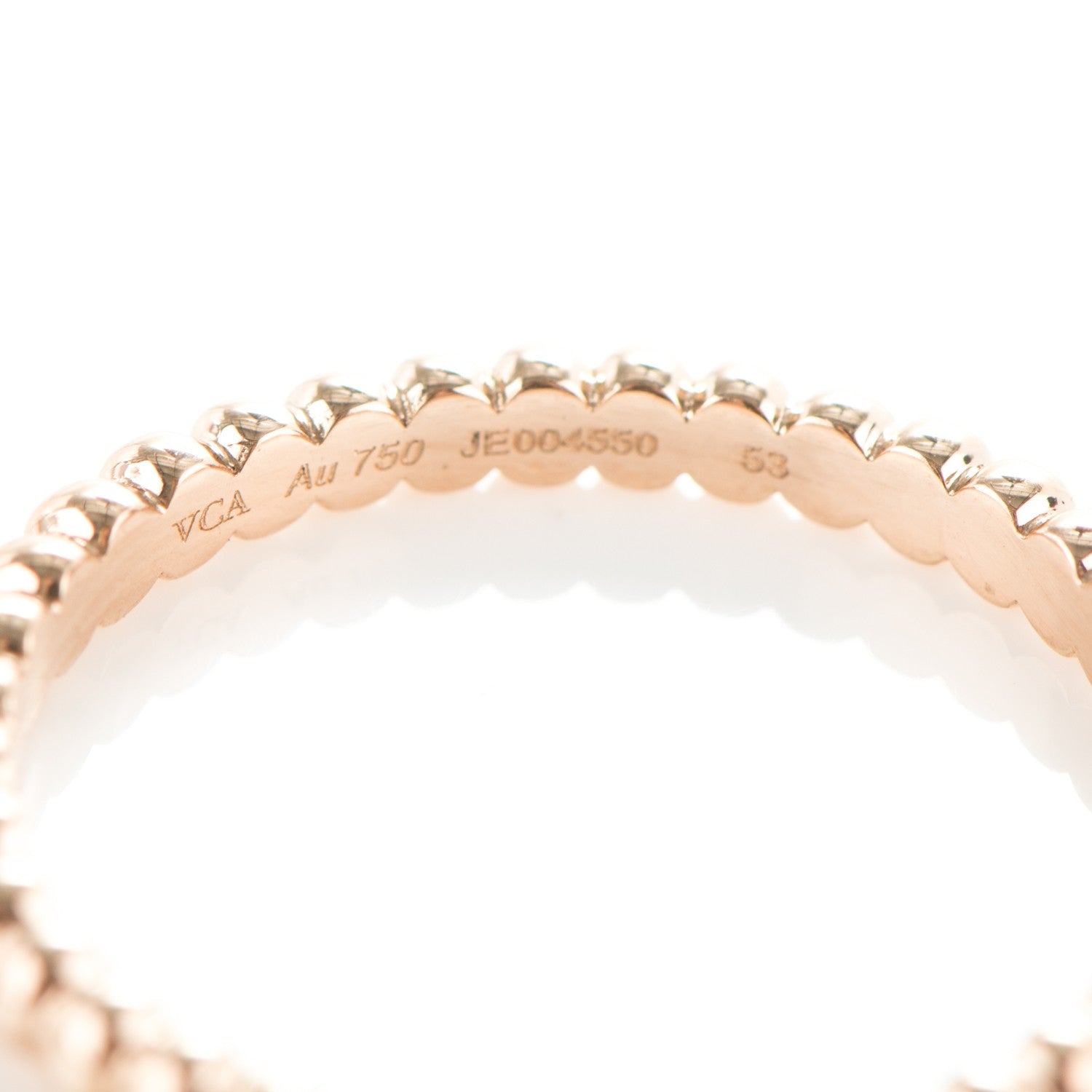 Van Cleef & Arpels 18K Rose Gold Small Perlee Ring 53 6.5 4 of 5