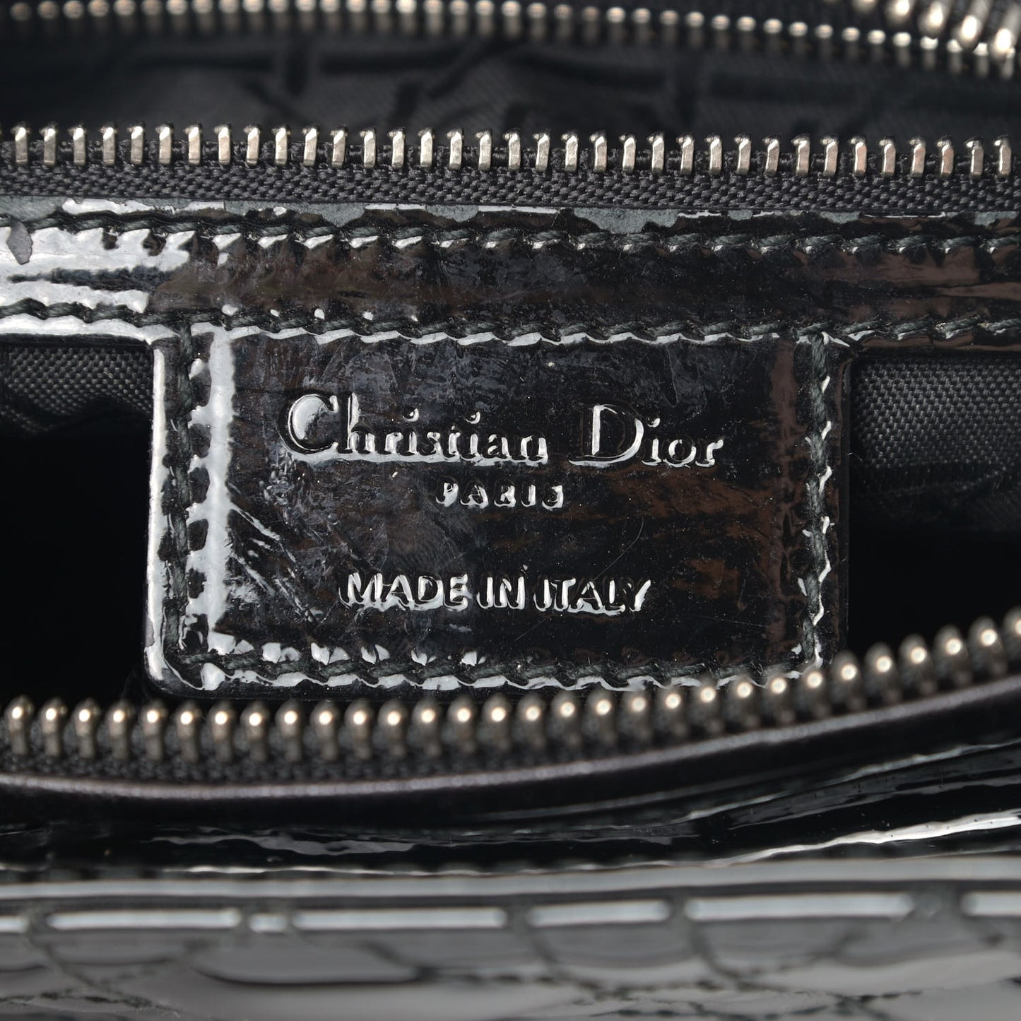 Patent Cannage Medium Lady Dior Black