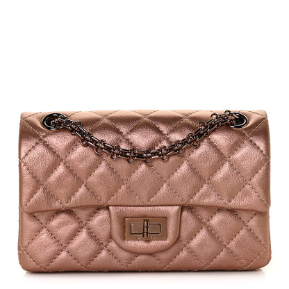 Chanel Metallic Grained Calfskin Quilted 2.55 Reissue Mini Flap Copper Pink 1 of 11