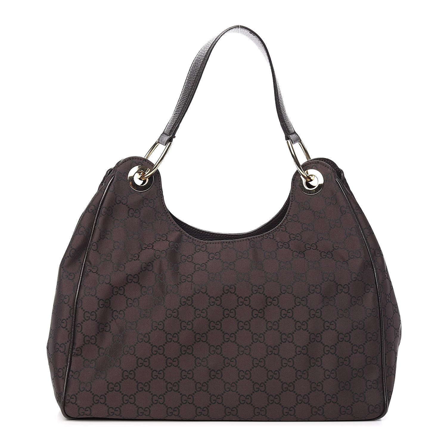 Gucci Nylon Monogram Hobo Brown 1 of 10