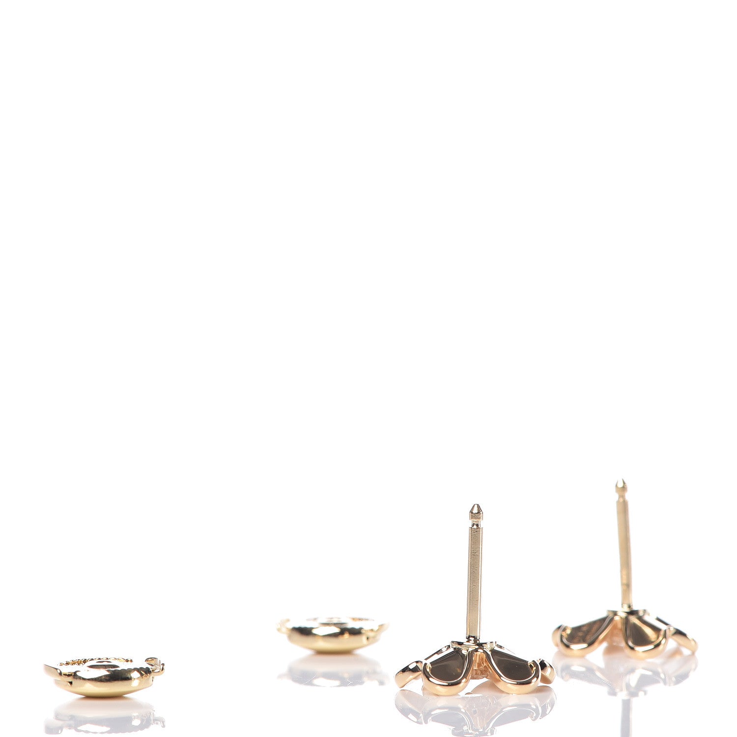 Van Cleef & Arpels 18K Yellow Gold Diamond Mini Frivole Earrings 3 of 5