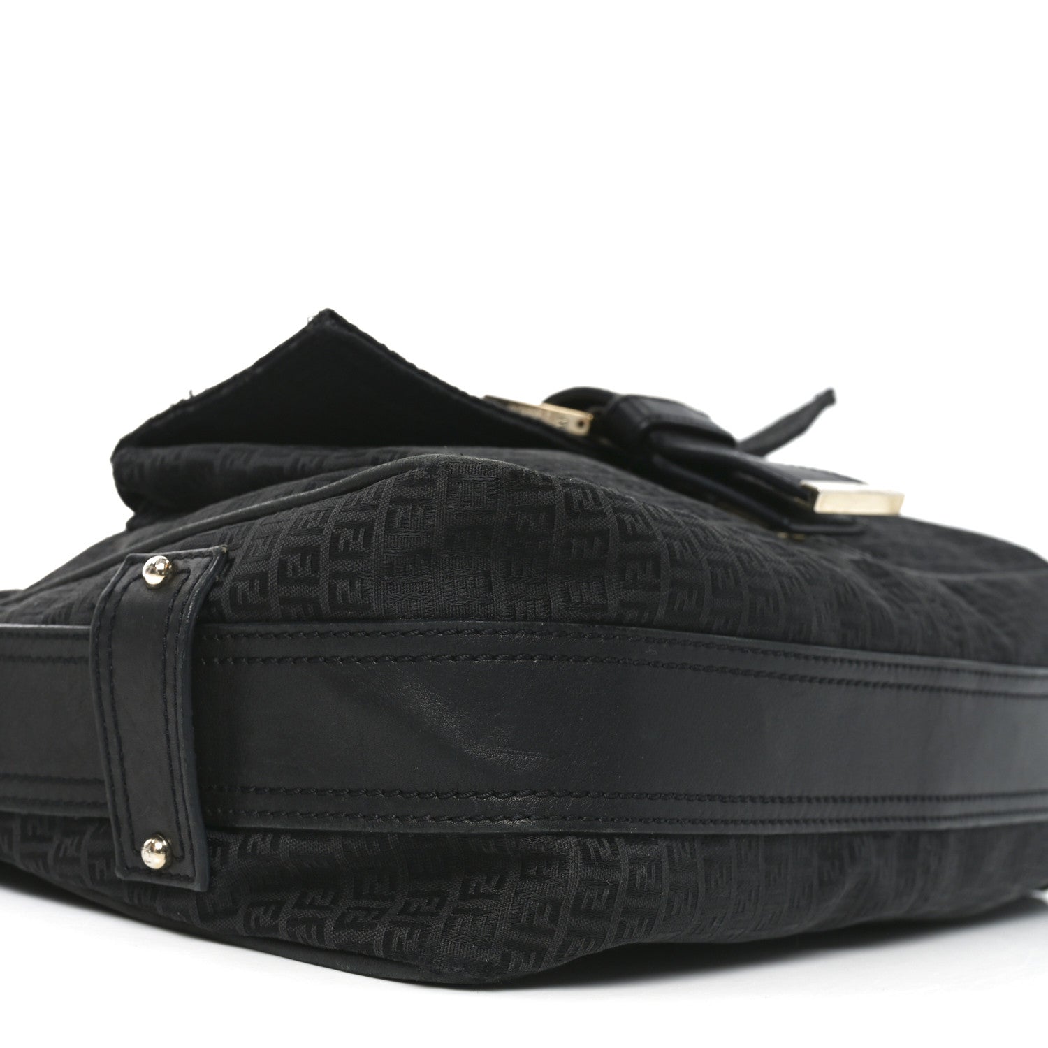 Fendi Zucchino Vitello Shoulder Bag Black 8 of 12