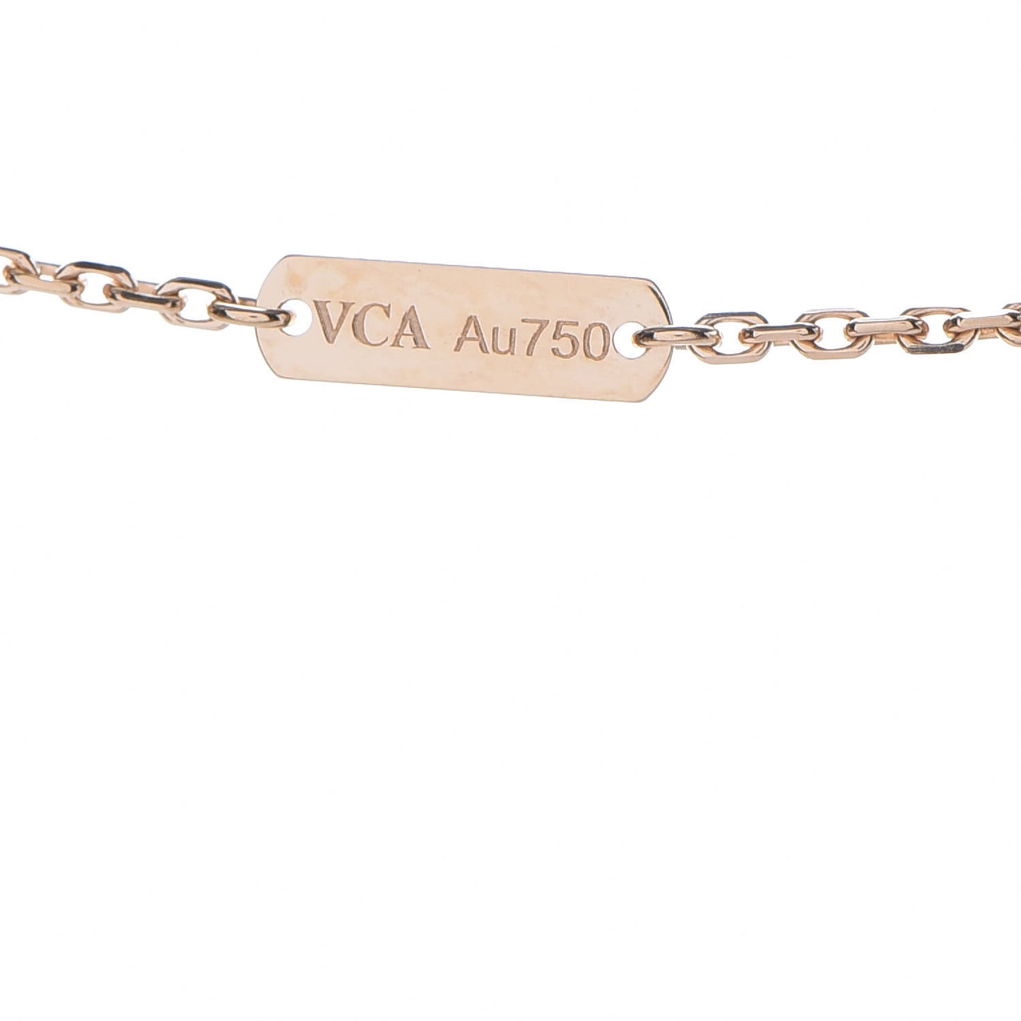 18K Yellow Gold Tiger Eye Vintage Alhambra Pendant Necklace