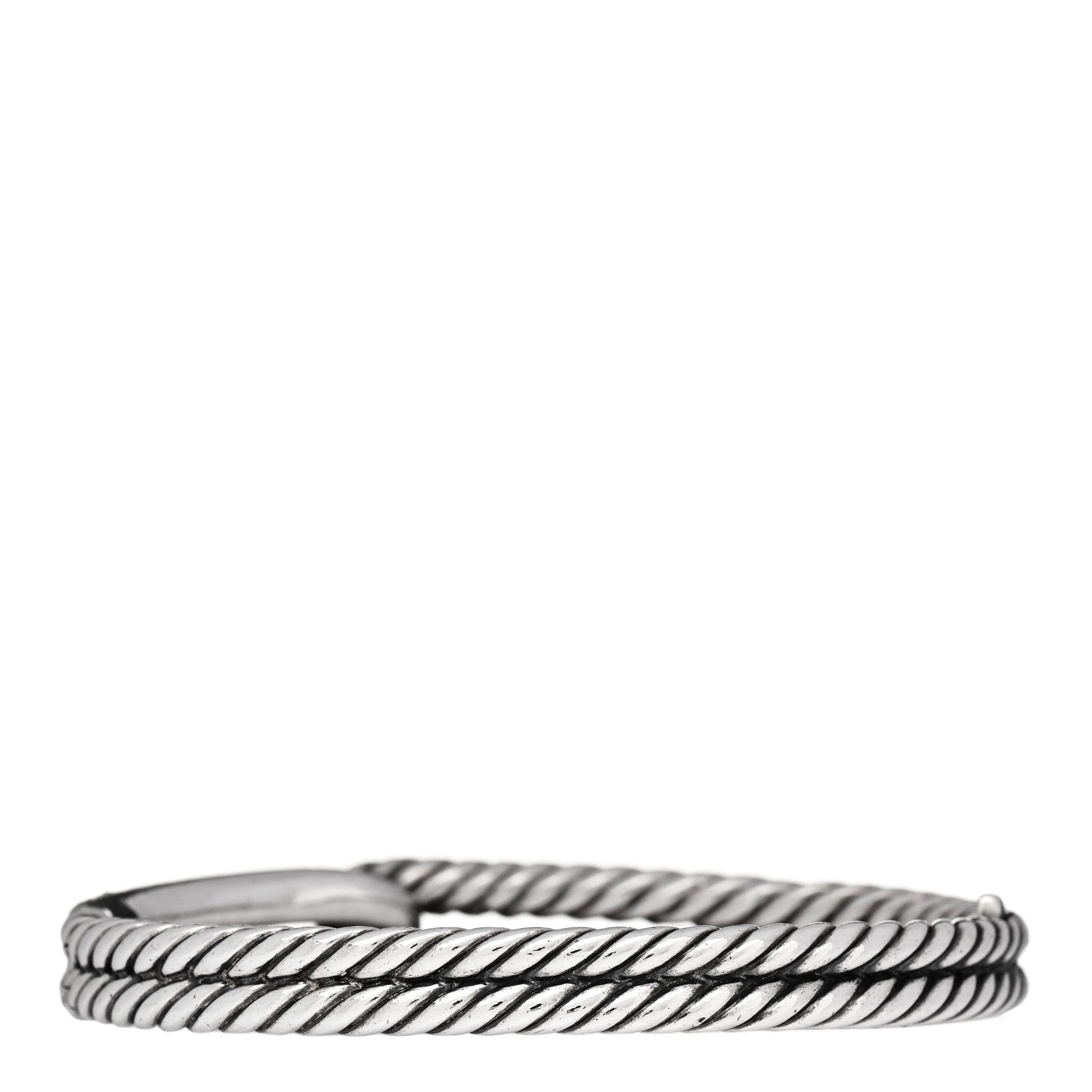 David Yurman Sterling Silver Diamond Pave 10mm Single Loop Labyrinth Bracelet 2 of 3