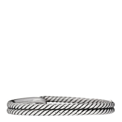 David Yurman Sterling Silver Diamond Pave 10mm Single Loop Labyrinth Bracelet 2 of 3