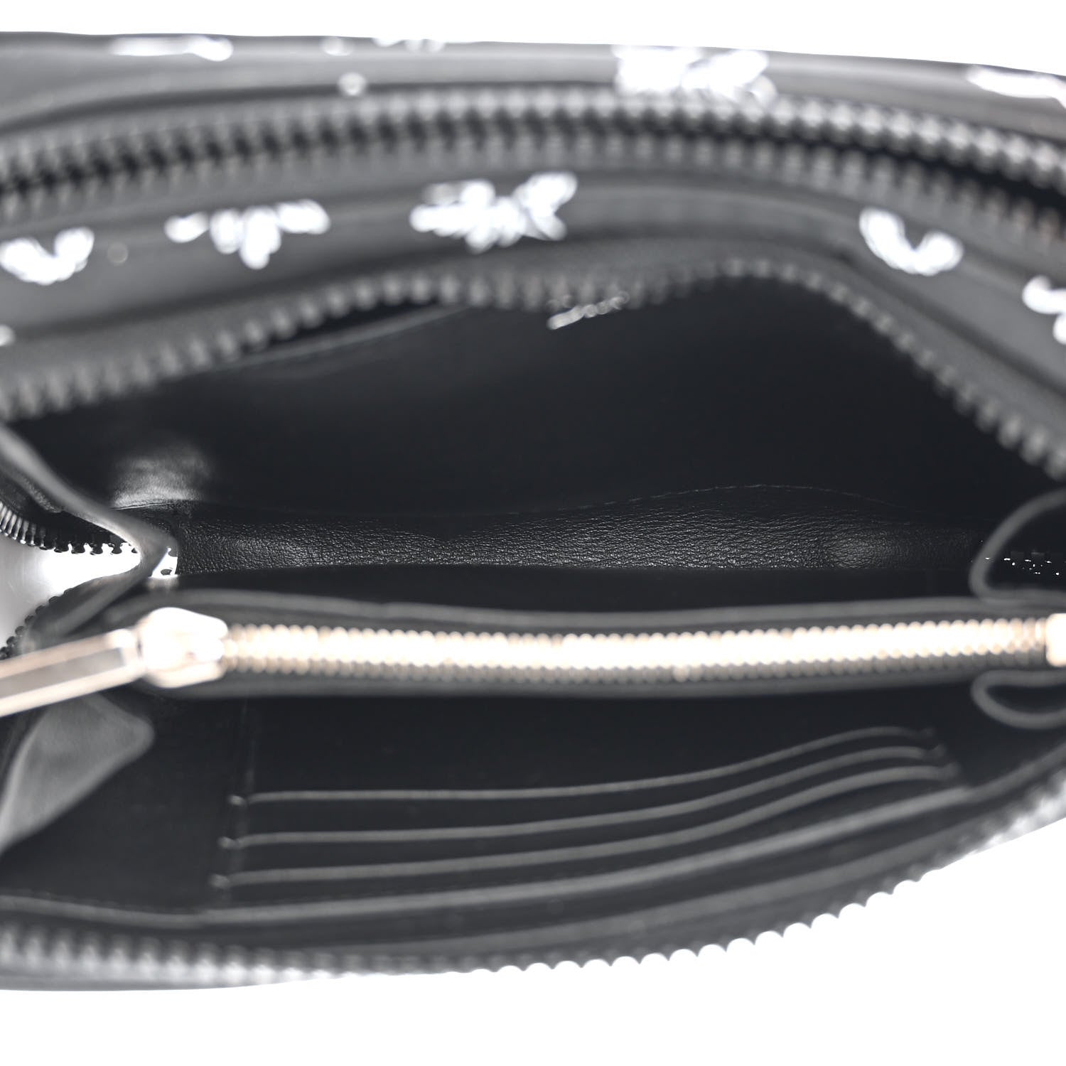 Christian Dior Calfskin Double Zip Crossbody Black White 6 of 13