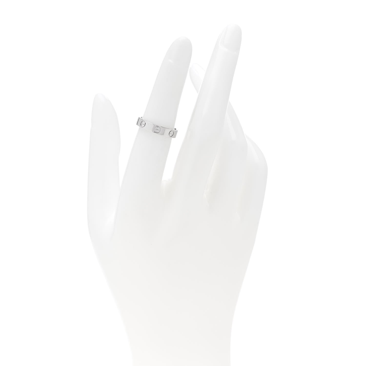 Cartier 18K White Gold 3.5mm LOVE Wedding Band Ring 50 5.25 2 of 5