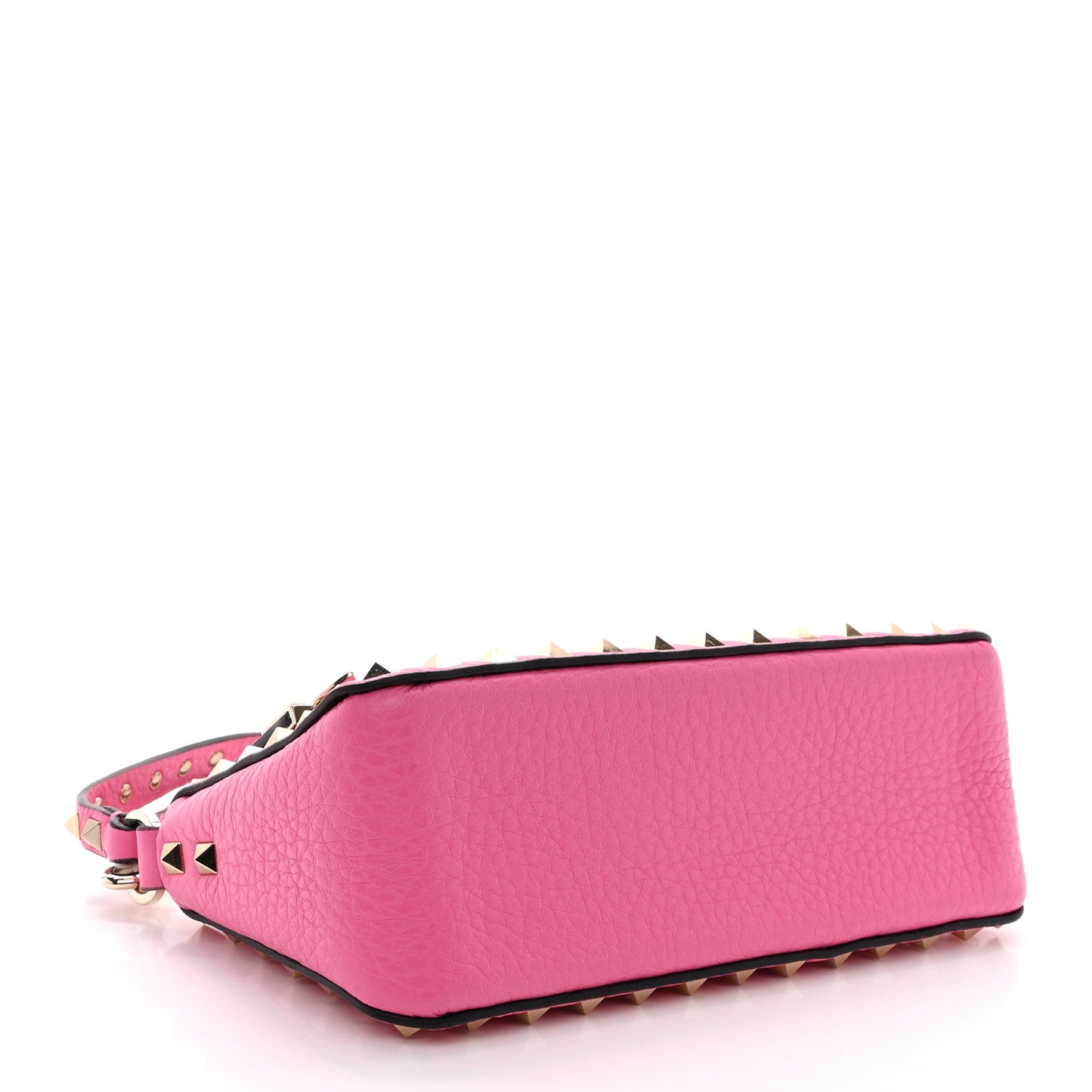 Pebbled Calfskin Small Rockstud Flip Lock Shoulder Bag Dawn Pink