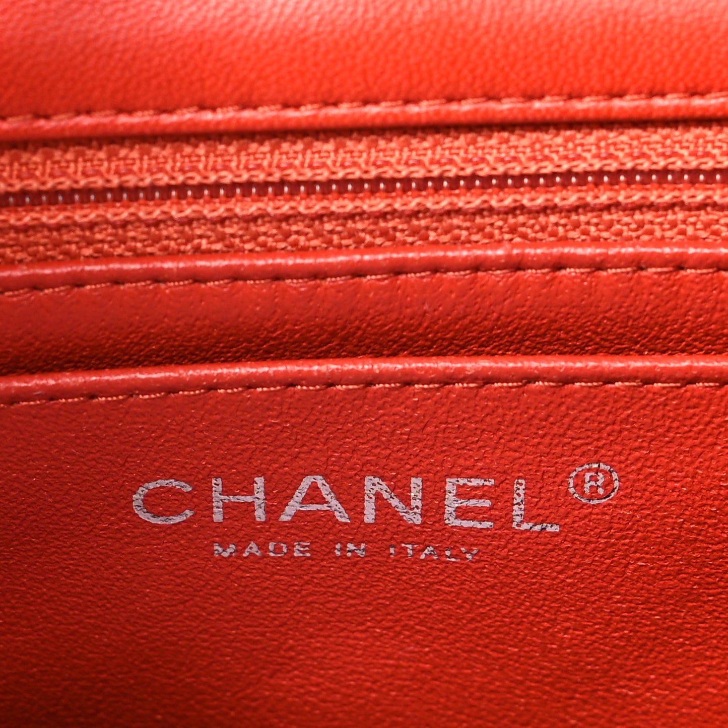 Lambskin Quilted Mini Square Flap Orange