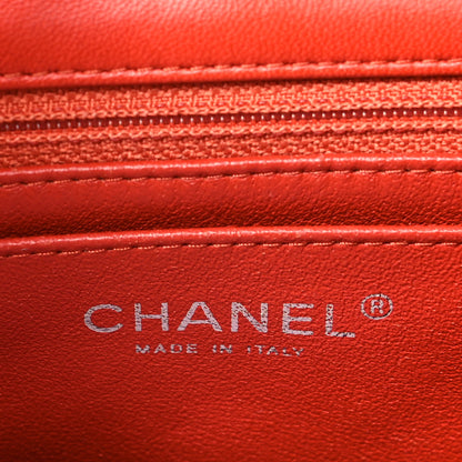 Chanel Lambskin Quilted Mini Square Flap Orange 6 of 14