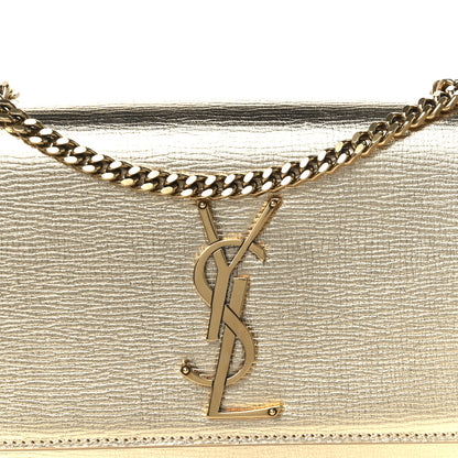 Saint Laurent Metallic Calfskin Small Classic Monogram Kate Tassel Satchel Gold 9 of 11