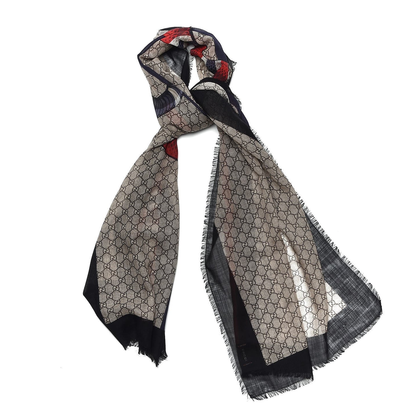 Wool Kingsnake Web Scarf Blue Red