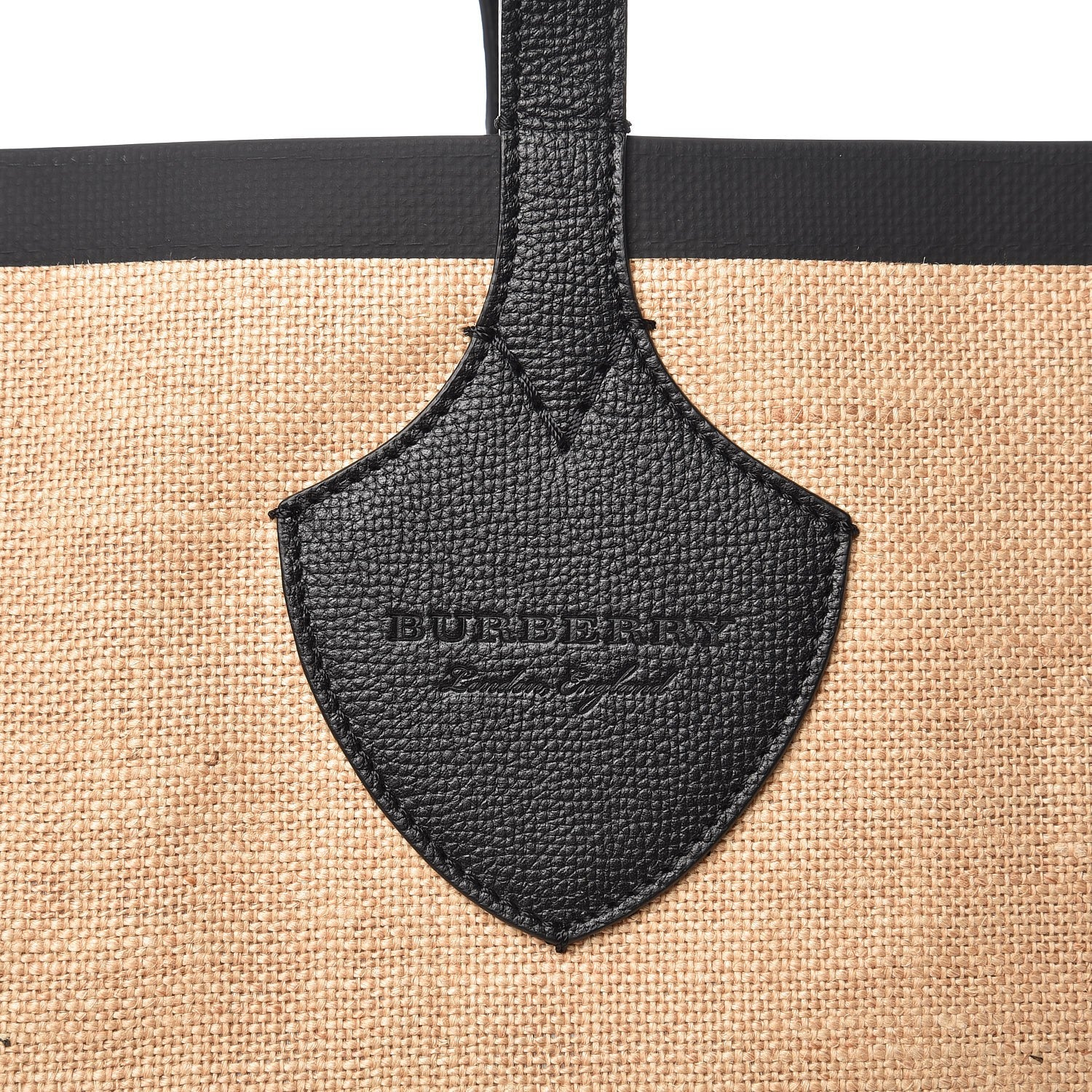 Burberry Raffia Logo Print Medium The Giant Reversible Tote Black 6 of 6
