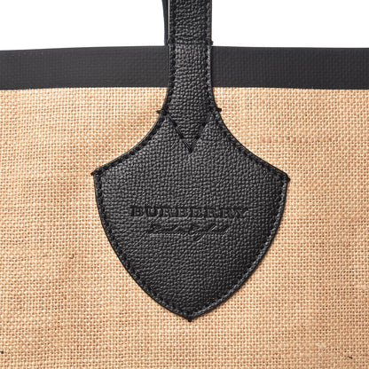Burberry Raffia Logo Print Medium The Giant Reversible Tote Black 6 of 6