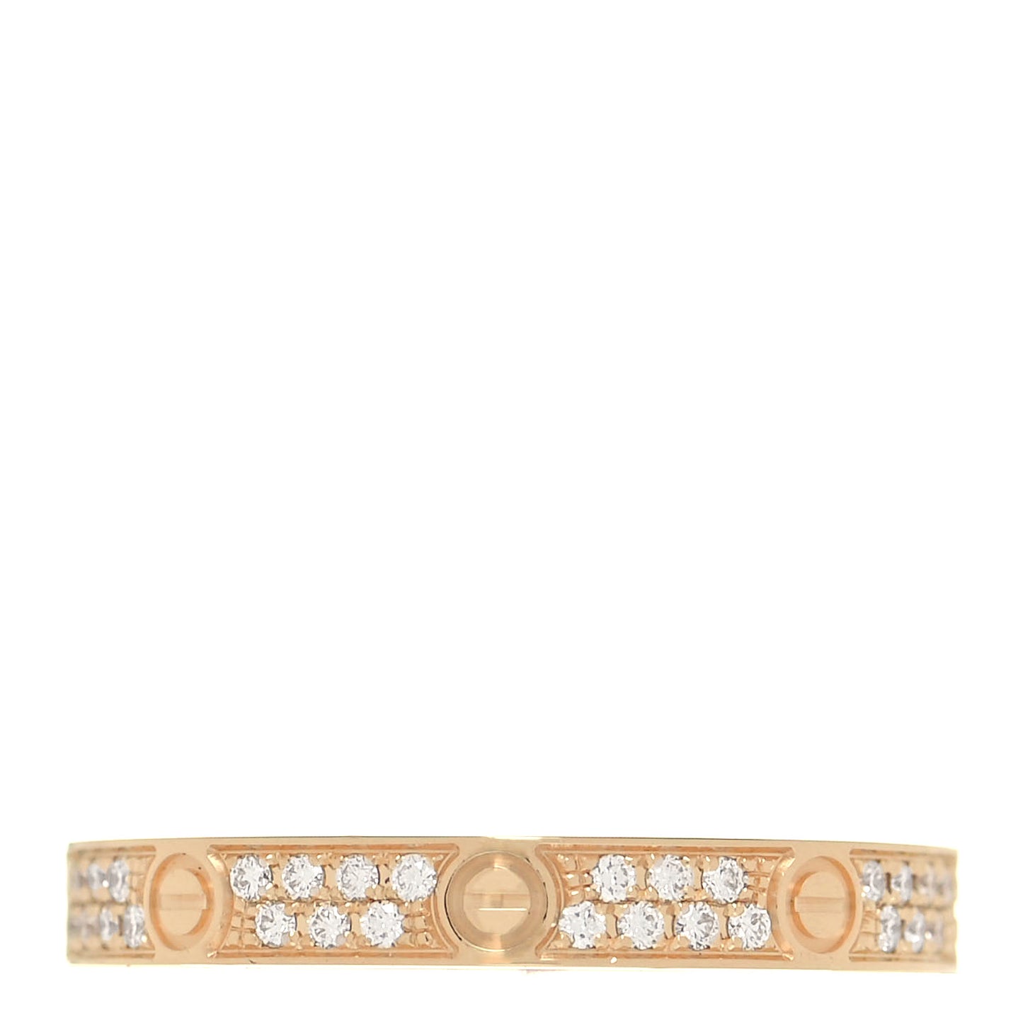 18K Yellow Gold Diamond 2.6mm LOVE Paved Band Ring 48 4.5