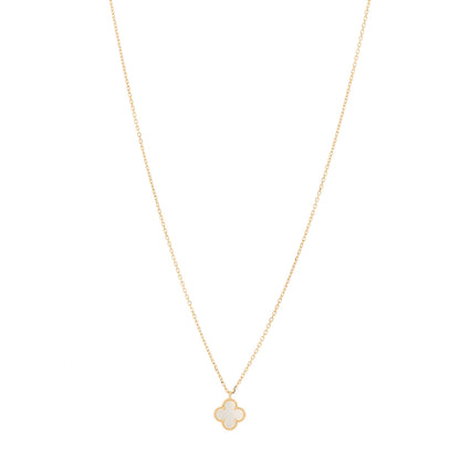 Van Cleef & Arpels 18K Yellow Gold Mother of Pearl Sweet Alhambra Pendant Necklace 1 of 4