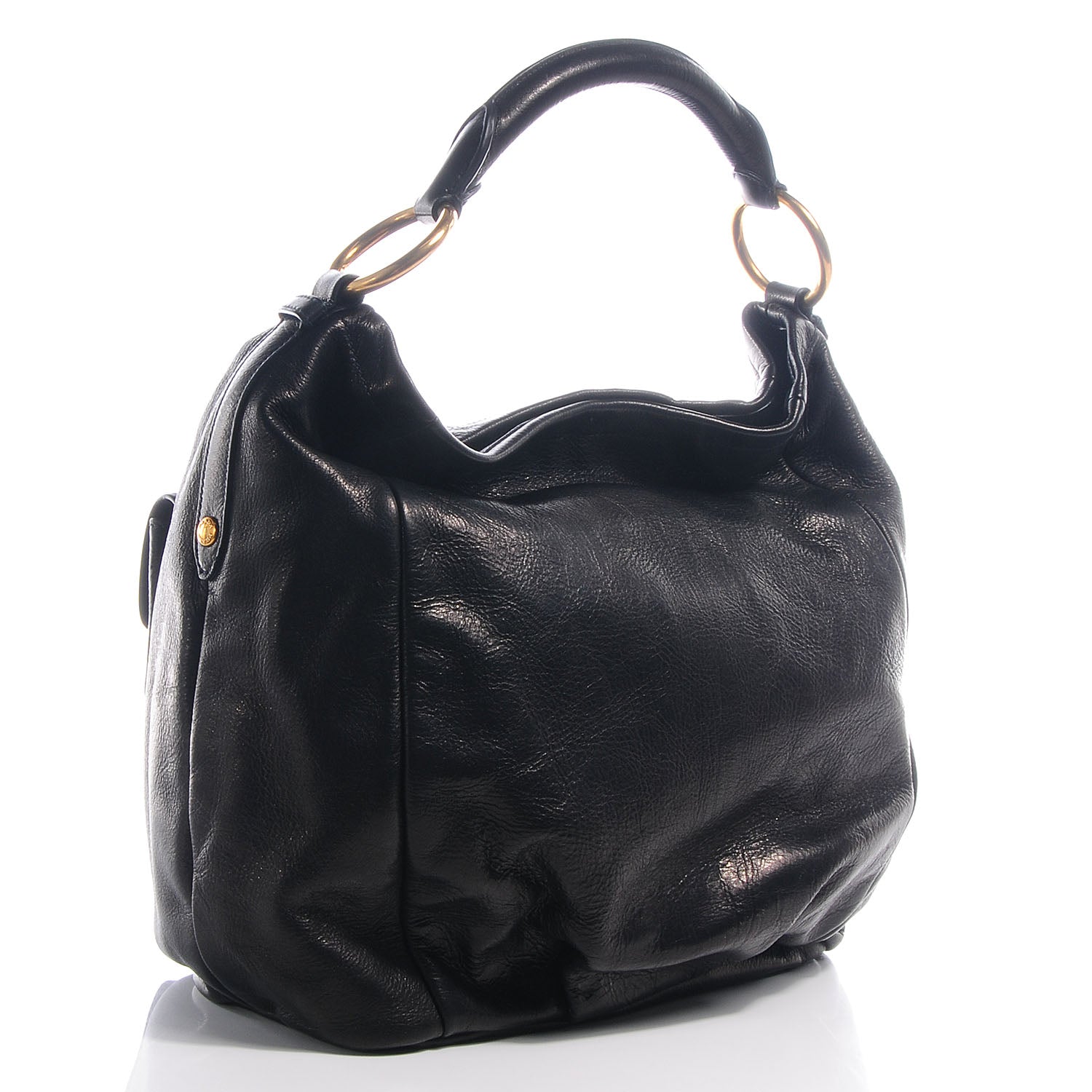 Prada Cervo Shine Hobo Nero Black 3 of 9