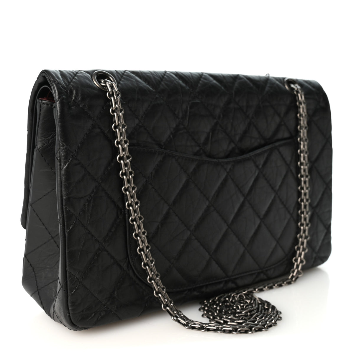 Aged Calfskin Quilted 2.55 Reissue 227 Flap Black