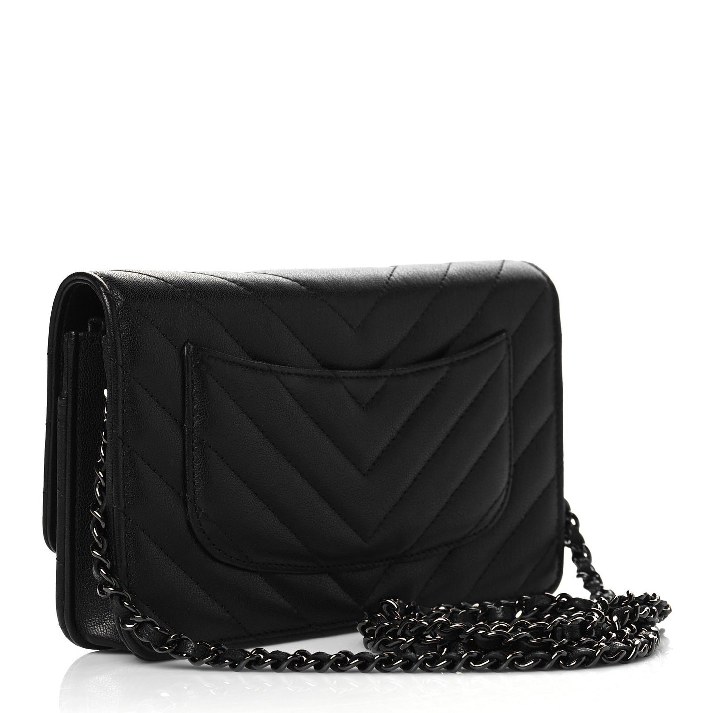 Sheepskin Chevron Reissue Wallet On Chain WOC So Black