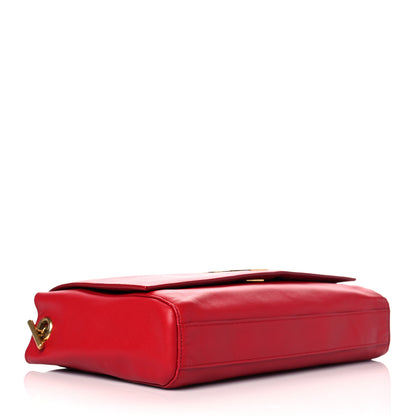 Saint Laurent Smooth Calfskin Suede Medium Reversible Monogram Kate Satchel New Red 10 of 14