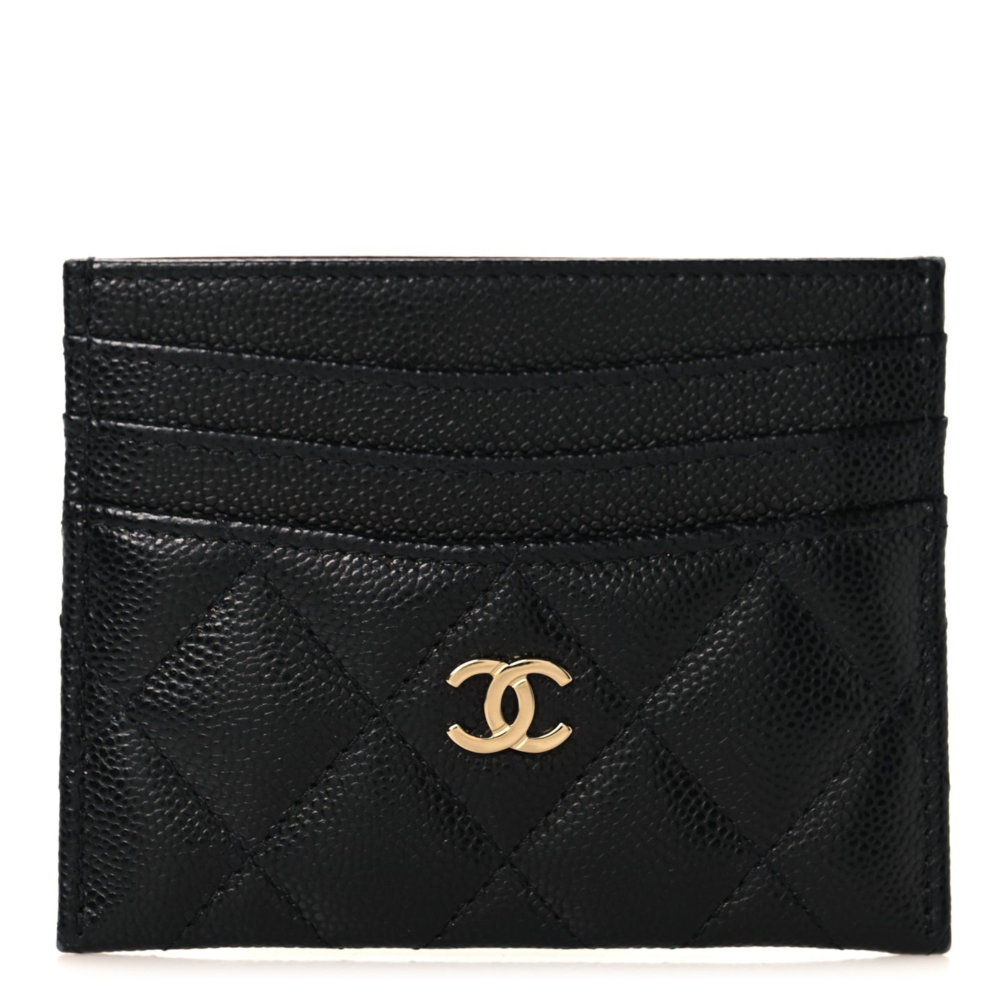 Caviar Quilted Multi Card Holder Black