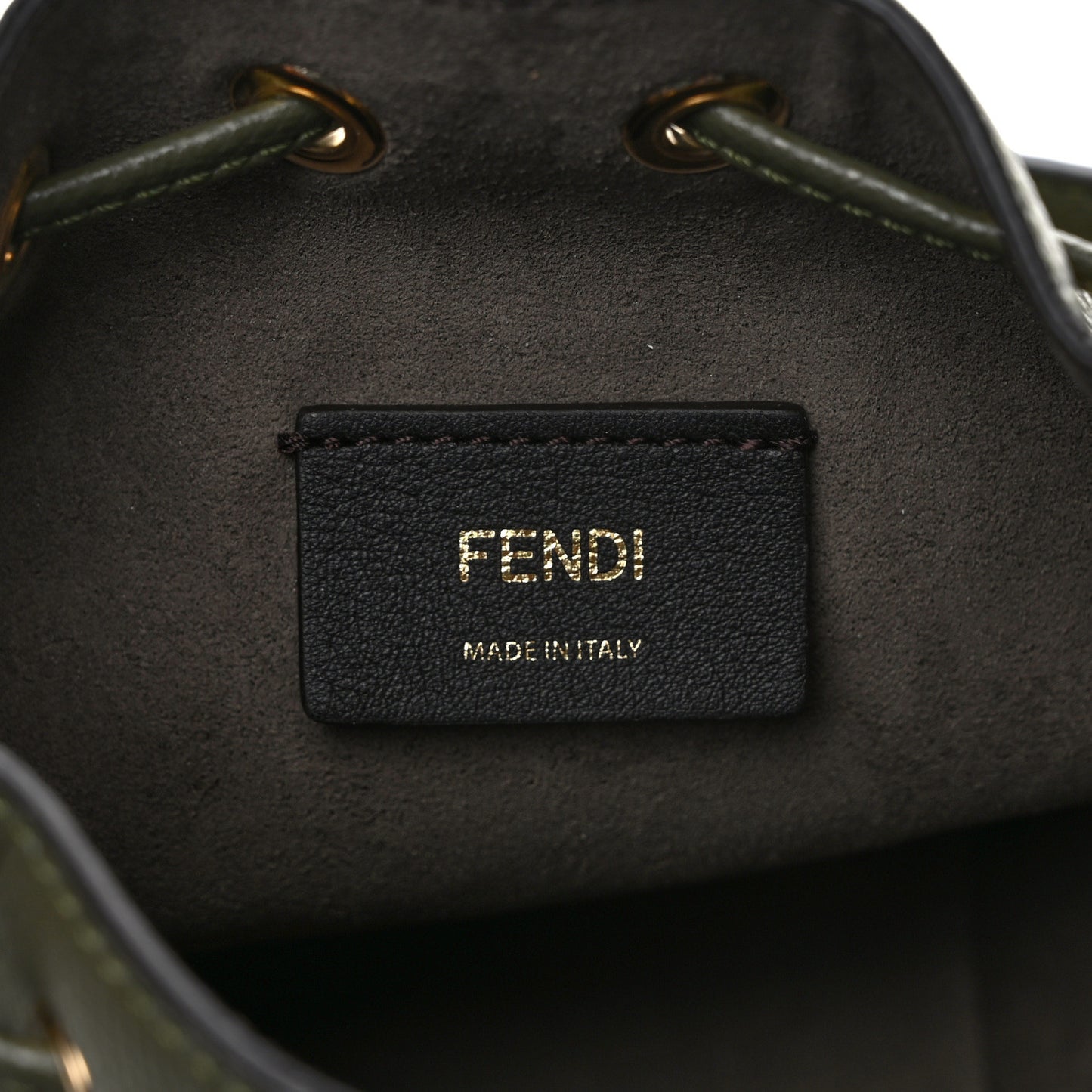 Vitello Cruise F is Fendi Mini Mon Tresor Bucket Bag Asparago