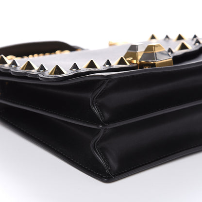 Fendi Vitello Liberty Metal Scalloped Multi Studded Small Kan I Shoulder Bag Black 8 of 10