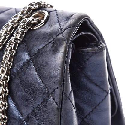 Chanel Metallic Calfskin Quilted 2.55 Reissue 227 Flap Dark Navy Blue 19 of 23