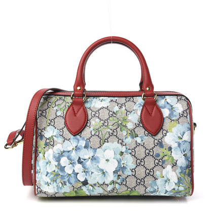 Gucci GG Supreme Monogram Blooms Small Boston Beige Blue Navy Hibiscus Red 1 of 11