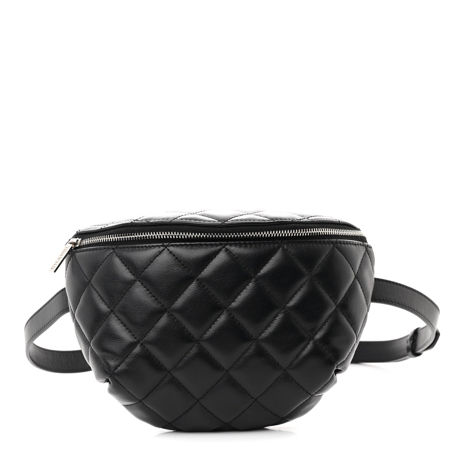 Calfskin Quilted Waist Belt Bag Black