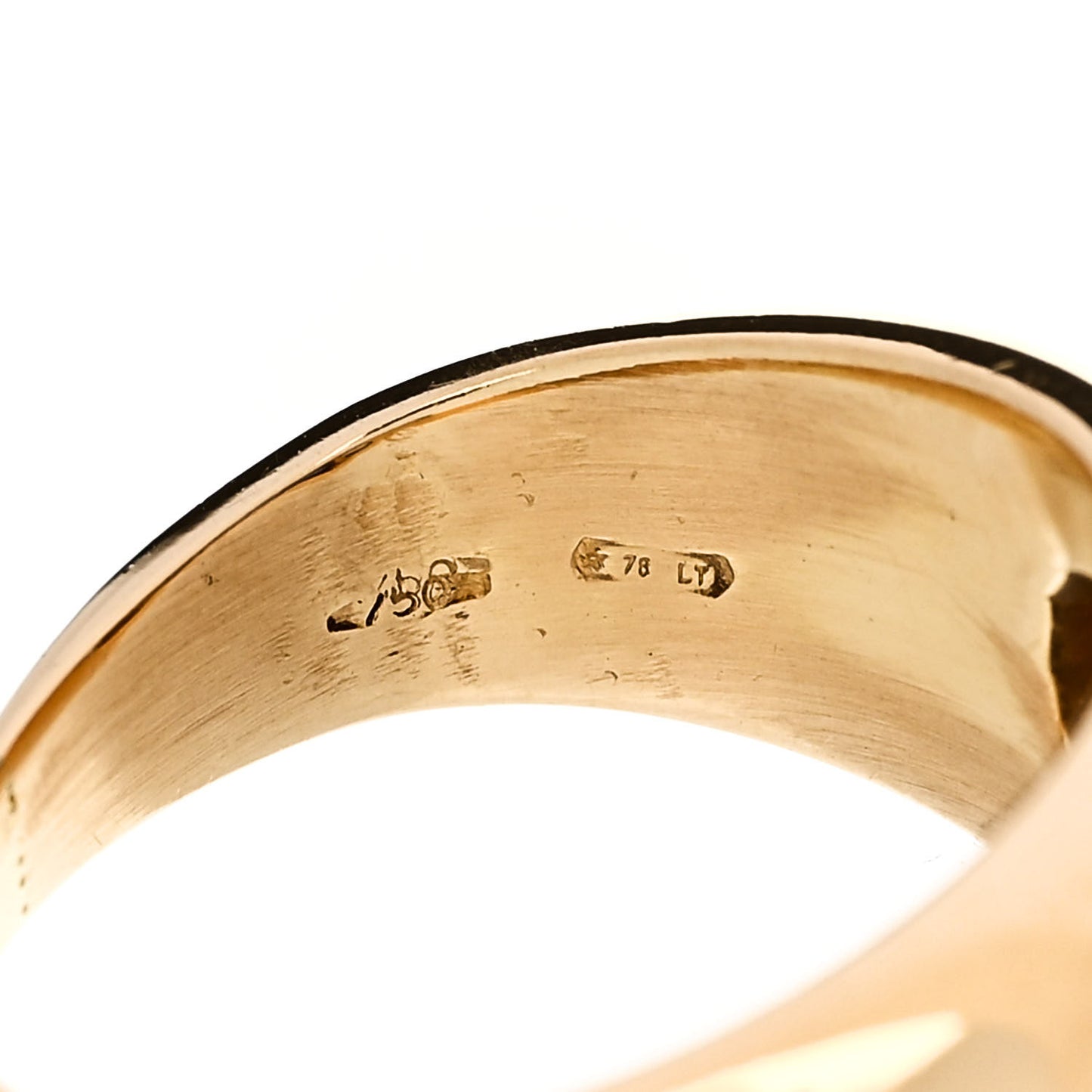 18K Yellow Gold Diamond Blue Sapphire Bombe Ring 47 4.25