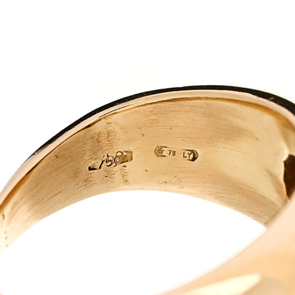 Bulgari 18K Yellow Gold Diamond Blue Sapphire Bombe Ring 47 4.25 5 of 5