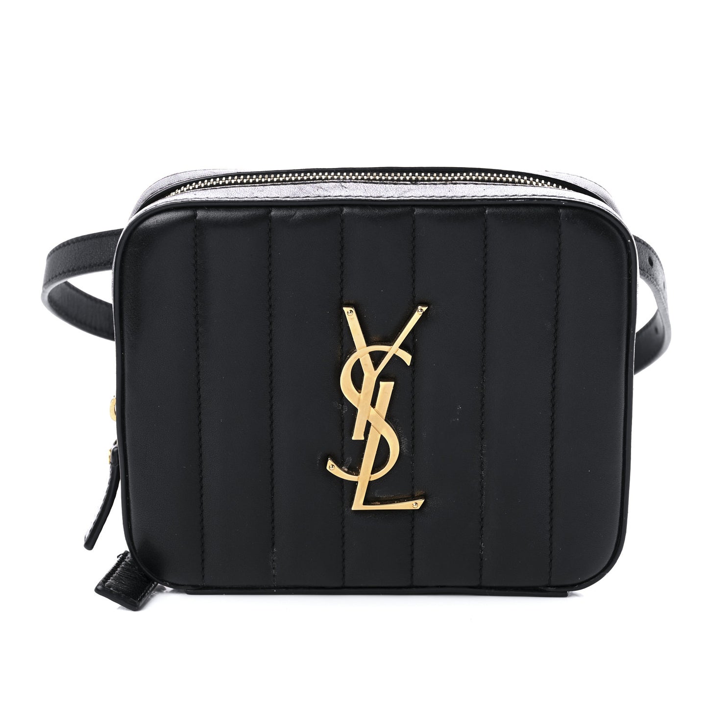 Lambskin Matelasse Vicky Monogram Belt Bag Black