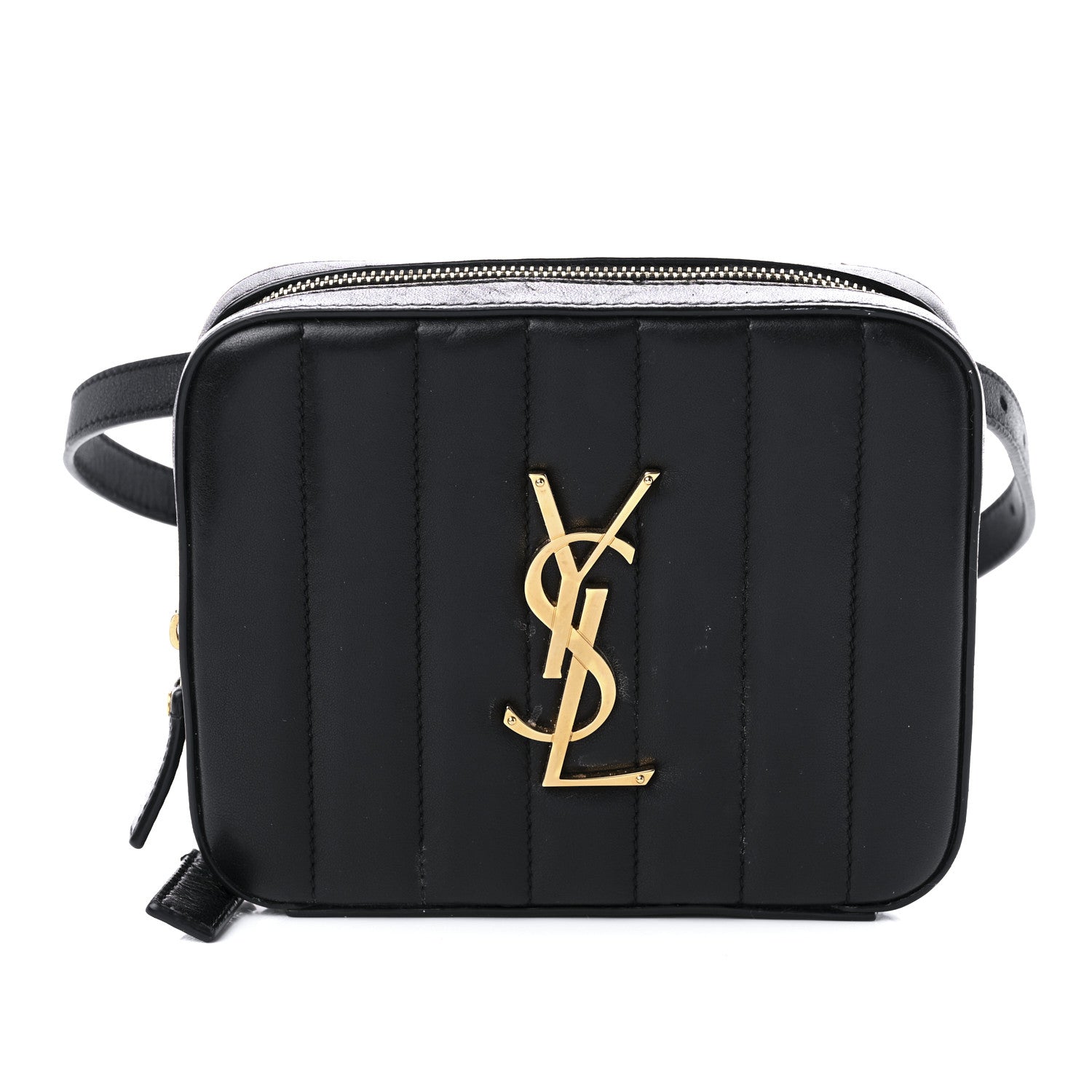 Saint Laurent Lambskin Matelasse Vicky Monogram Belt Bag Black 1 of 9