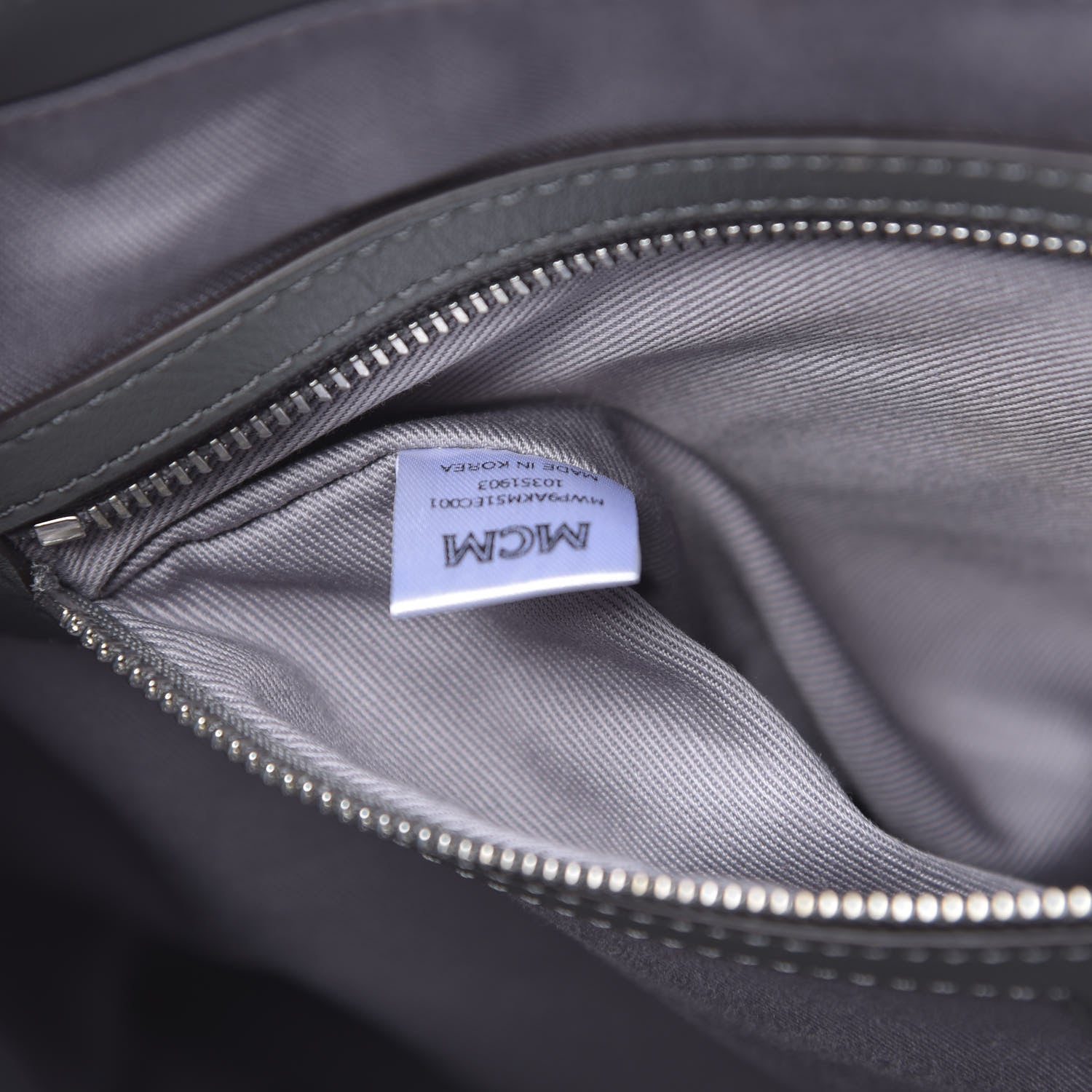 MCM Calfskin Ottomar Monogram Medium Klara Shopper Tote Charcoal 8 of 11