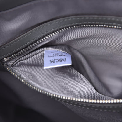 MCM Calfskin Ottomar Monogram Medium Klara Shopper Tote Charcoal 8 of 11