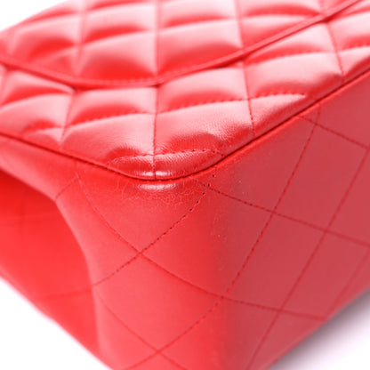 Chanel Lambskin Quilted Jumbo Double Flap Red 10 of 35