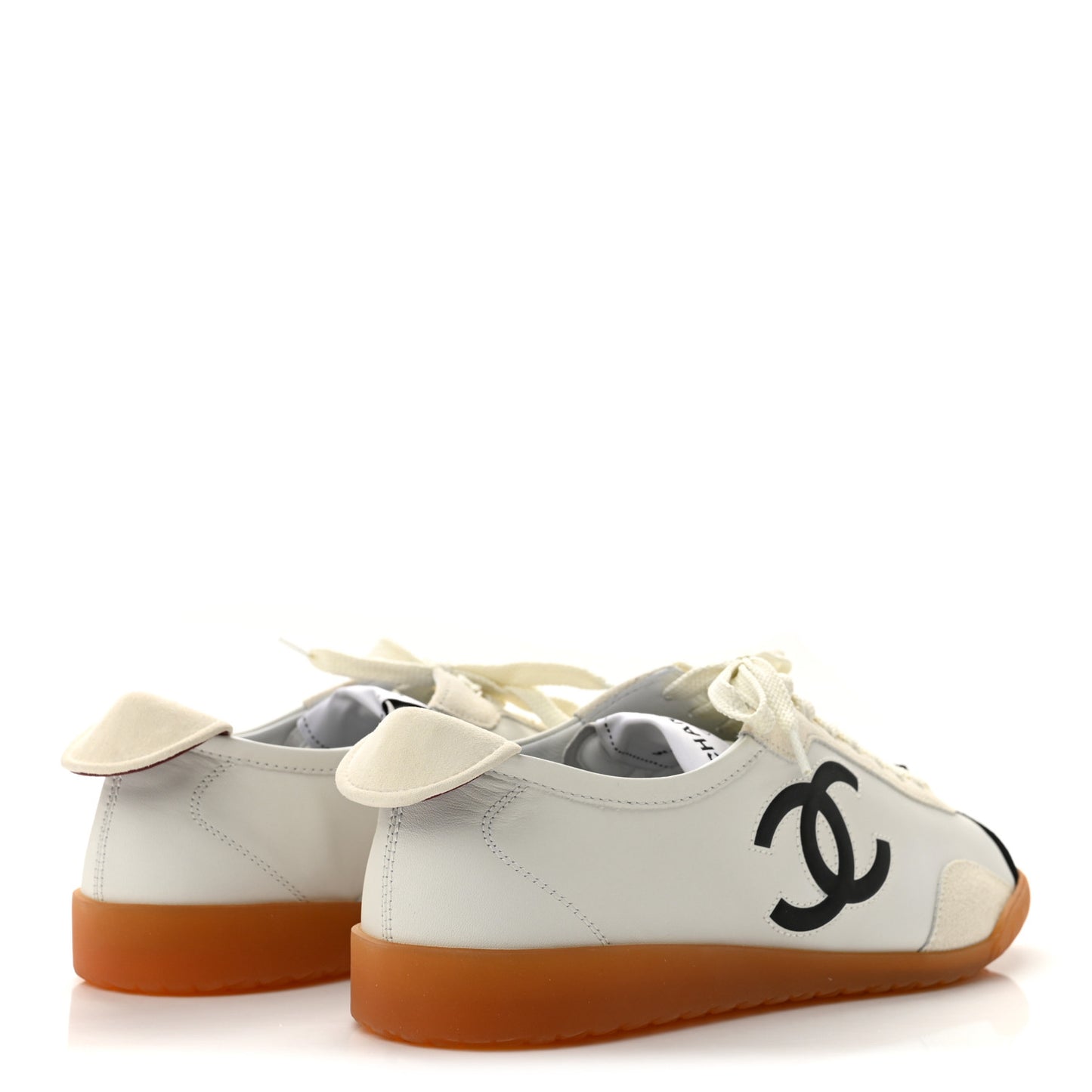 Calfskin Embossed Suede Sneakers 38.5 White Black