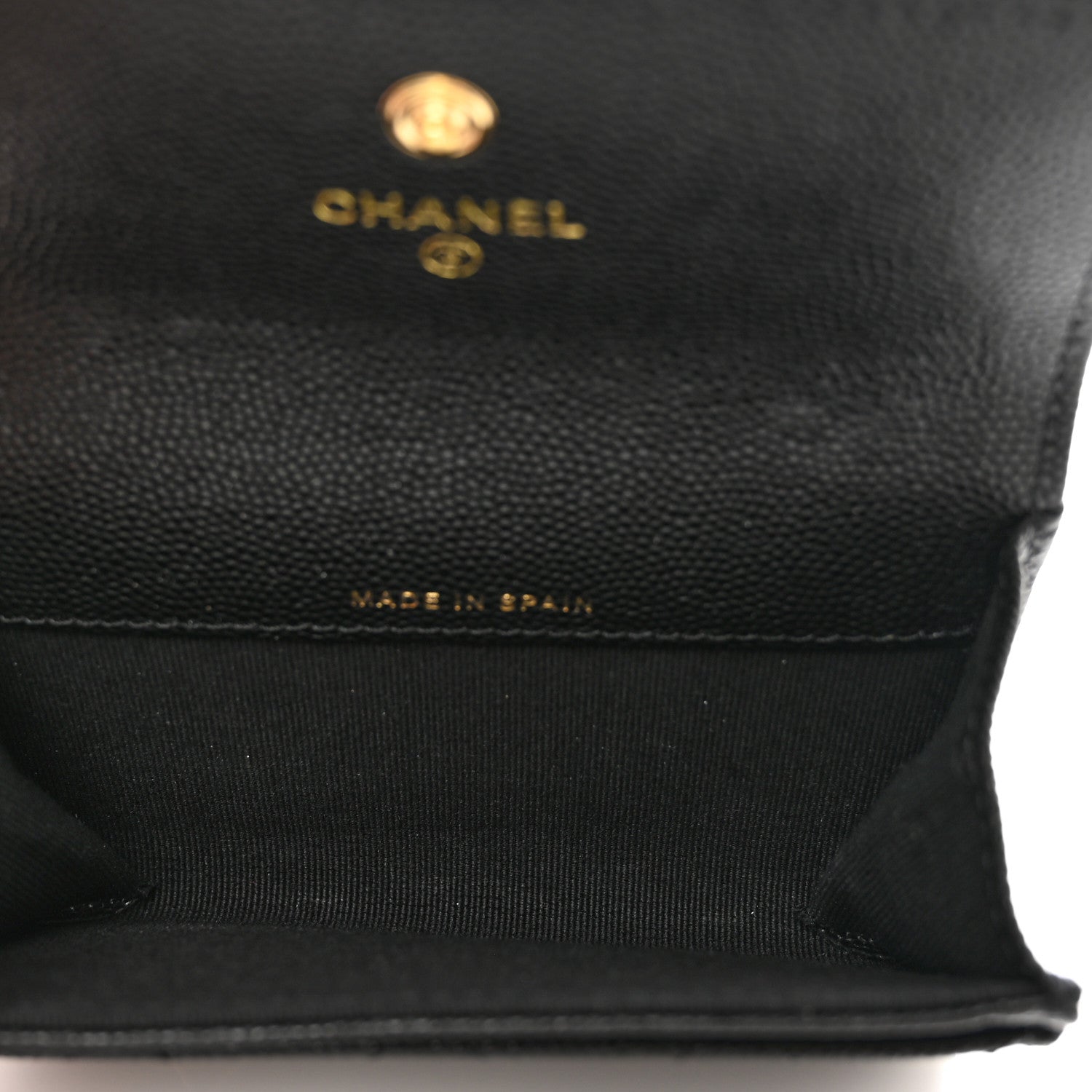 Chanel Caviar Quilted Enamel Coco Casino Flap Card Holder Wallet Black 5 of 9