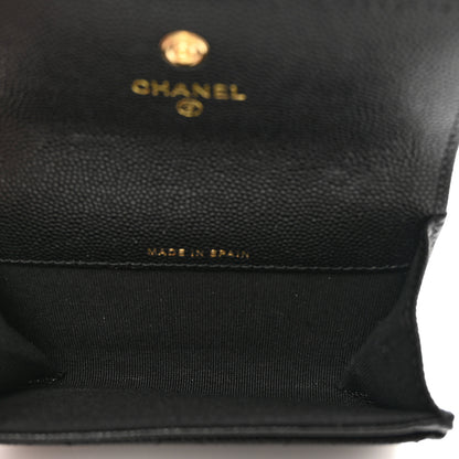 Chanel Caviar Quilted Enamel Coco Casino Flap Card Holder Wallet Black 5 of 9