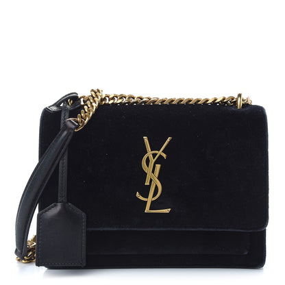 Saint Laurent Velvet Small Monogram Sunset Black 1 of 10
