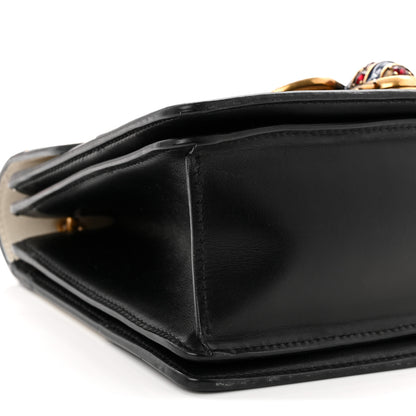 Gucci Calfskin Sylvie Web Small Queen Margaret Top Handle Bag Black White 9 of 10