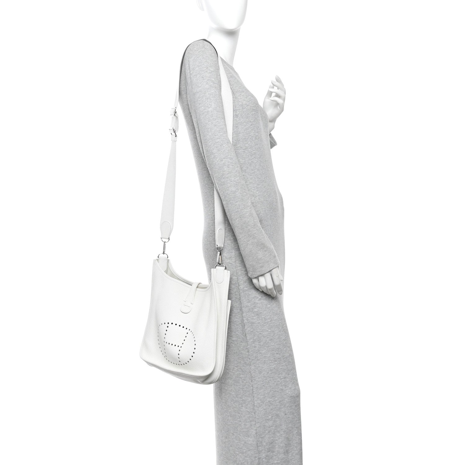 Hermes Taurillon Clemence EVELYNE III PM White 2 of 12
