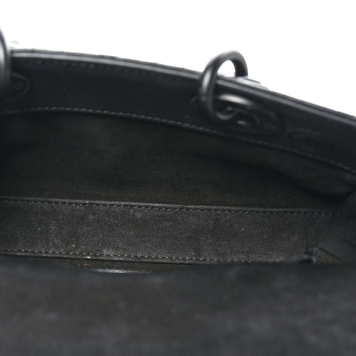 Ultra Matte Calfskin Cannage Medium Lady D-Joy Black